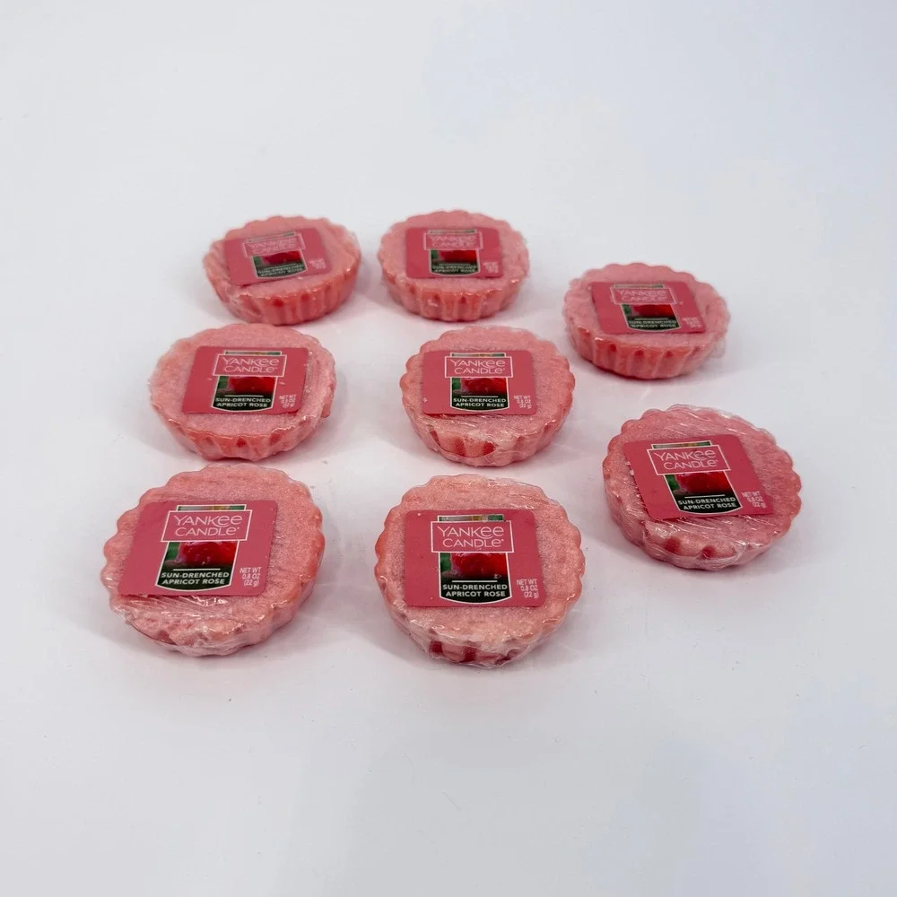 NEW Lot of 8 Yankee Candle Sun-Drenched Apricot Rose Wax Melt Tart 0.8oz 1577164